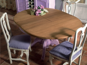 PR422 - Round extending solid wood table _ Interiors Italia